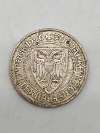 Originale tyske sølvmønter - bl.a. 5 Reichmark fra 1935 (bemærk de små hagekors)