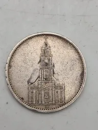 Originale tyske sølvmønter - bl.a. 5 Reichmark fra 1935 (bemærk de små hagekors)