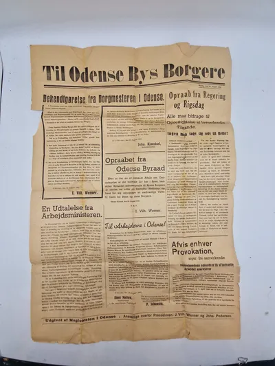 Original ww2 spiseseddel fra tiden omkring augustoprøret