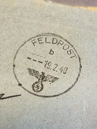 Stort lot originalt tysk feltpost - sendt til samme familie