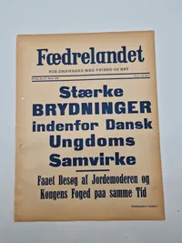 Original spiseseddel fra den nazistiske danske avis “Fædrelandet”