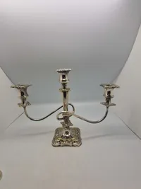 Samling sølvstager (Pletsølv)
