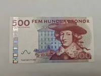 Original svensk 500 krone seddel (Ucirkuleret)