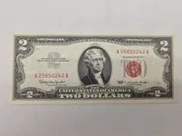 Original 2 dollar pengeseddel (Ucirkuleret)