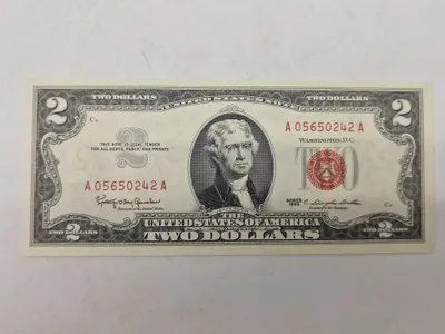 Original 2 dollar pengeseddel (Ucirkuleret)