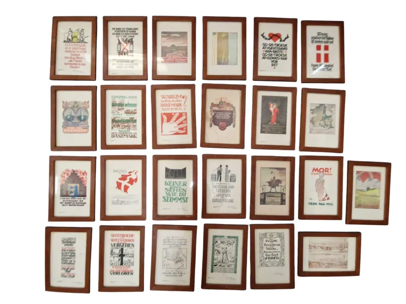 Samling mini valgplakater genforeningen 1920