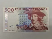 Original svensk 500 krone seddel (Ucirkuleret)