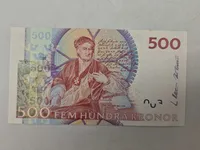 Original svensk 500 krone seddel (Ucirkuleret)