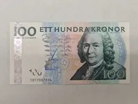 Original svensk 100 krone seddel (Ucirkuleret)