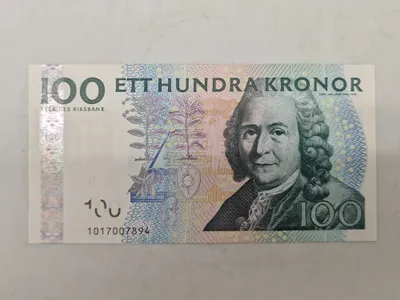 Original svensk 100 krone seddel (Ucirkuleret)