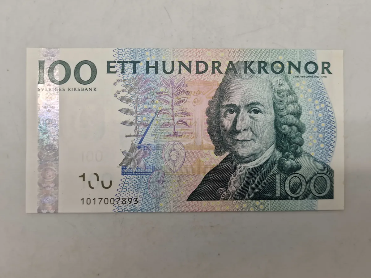 Original svensk 100 krone seddel (Ucirkuleret