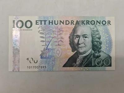 Original svensk 100 krone seddel (Ucirkuleret