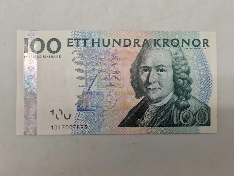 Original svensk 100 krone seddel (Ucirkuleret