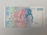 Original svensk 100 krone seddel (Ucirkuleret