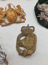 Samling regimentsmærker mm.