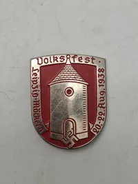 Originalt badge Volksfest Leipzig-Möckern" afholdt fra den 20. til 22. august 1938.