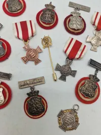 Lot diverse pins og nåle fra De Danske Forsvarsbrødre
