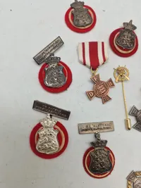 Lot diverse pins og nåle fra De Danske Forsvarsbrødre