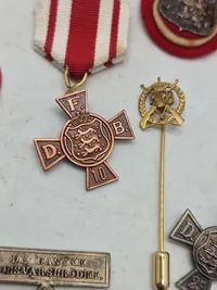 Lot diverse pins og nåle fra De Danske Forsvarsbrødre
