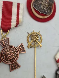 Lot diverse pins og nåle fra De Danske Forsvarsbrødre