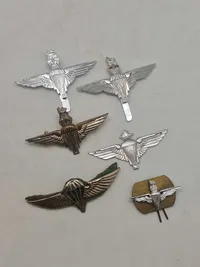Lot originale britiske faldskærmsvinger mm.