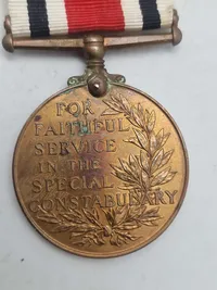 Original George V - Special Constabulary - Faithful Service Medal Thomas Bowman
