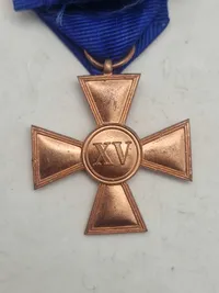Original Prussia Dienstauszeichnung Kreuz 1. Klasse für XV Dienstjahren (gold color)