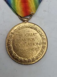 Original engelsk ww1 Victory Medal - Navngiven