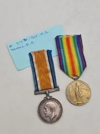 Originale engelsk ww1 medalje lot, navngivet