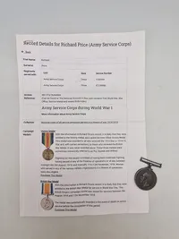 Original British War Medal 1914-1918 George V - navngiven og med historie