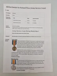 Original British War Medal 1914-1918 George V - navngiven og med historie