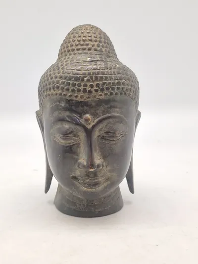 Antikt Buddha hoved bronce
