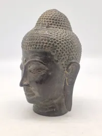 Antikt Buddha hoved bronce