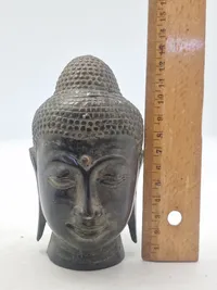 Antikt Buddha hoved bronce