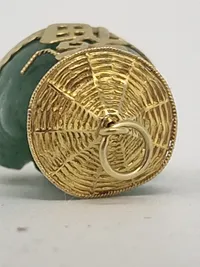 Original 14 karat guld og jade buddha