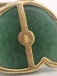 Original 14 karat guld og jade buddha