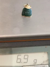 Original 14 karat guld og jade buddha