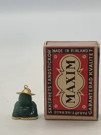 Original 14 karat guld og jade buddha