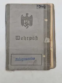 Originalt tysk Kriegsmarine wehrpas, godt udfyldt