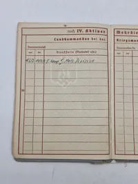 Originalt tysk Kriegsmarine wehrpas, godt udfyldt