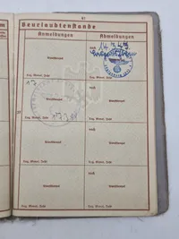 Originalt tysk Kriegsmarine wehrpas, godt udfyldt