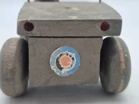 Original træ legetøjs bil lavet som Willys Jeep lige efter WW2