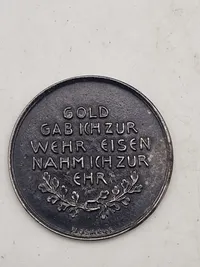 Original tysk ww1 mønt - “Gold Für Eisen” - ww1