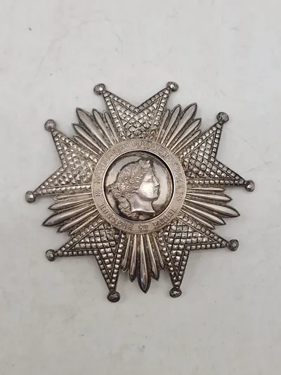 Original French LEGION OF HONOR Medal Sterling Silver Award Grand Officer Breast Insignia Badge