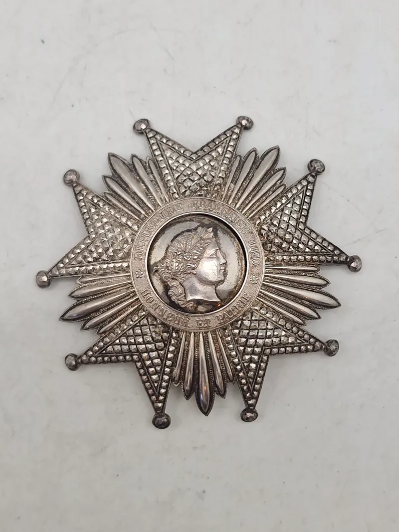Original French LEGION OF HONOR Medal Sterling Silver Award Grand Officer Breast Insignia Badge