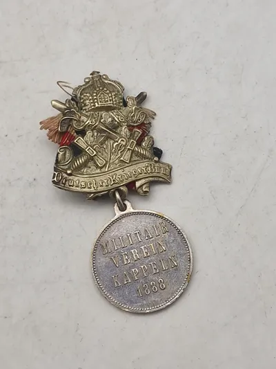 Original tysk Militair Verein Kappeln" fra 1888 medalje