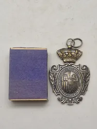 Original spansk medalje, der fejrer Alfonso XIII's kroning eller myndighedsovertagelse i 1902