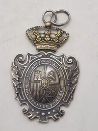 Original spansk medalje, der fejrer Alfonso XIII's kroning eller myndighedsovertagelse i 1902