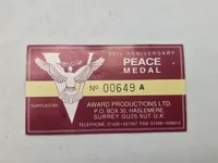 Original æske mm til the Peace Medal