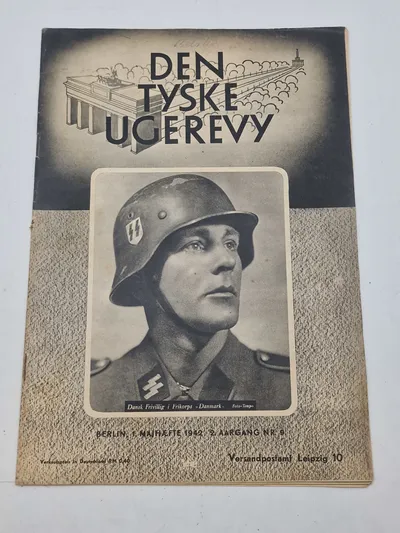 Originalt eks af den tyske ugerevy med artikler om Frikorps Danmark
